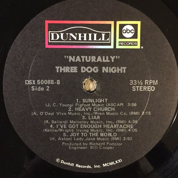 Three Dog Night - “Naturally” Vinyl LP - Picture 5 of 5